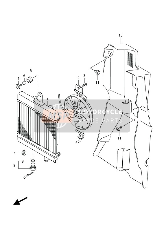 Suzuki UH125(Z)(ZE) BURGMAN 2013 Radiateur pour un 2013 Suzuki UH125(Z)(ZE) BURGMAN